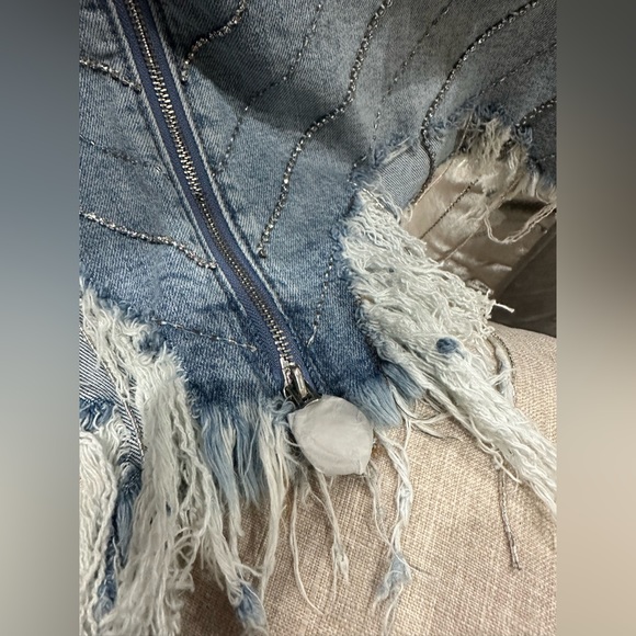 NWT True Religion Rhinstone Denim Skirt - Picture 9 of 11